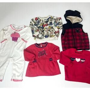 Lot of 5 Baby Girl Clothes 18M Tommy Hilfiger Zara Disney Mickey Babies R Us Pj